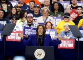 US Vice President Kamala Harris attends campaign event at Craig Ranch Regional Park