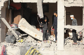 Aftermath of an Israeli airstrike on a house, in Gaza City