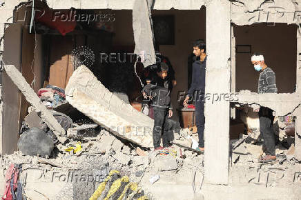 Aftermath of an Israeli airstrike on a house, in Gaza City