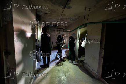 People visit Sednaya prison, which was known as a slaughterhouse under Syria's Bashar al-Assad rule in Sednaya