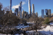 People ice skate at the Wollman Rink in Central Park