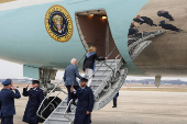 U.S. President Biden boards Air Force One at Joint Base Andrews