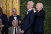 US President Biden awards the Presidential Medal of Freedom at the White House