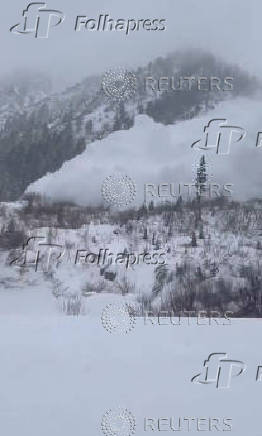 A view of an avalanche in Little Cottonwood Canyon, Salt Lake County, Utah