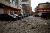 Aftermath of a Russian drone strike in Kyiv