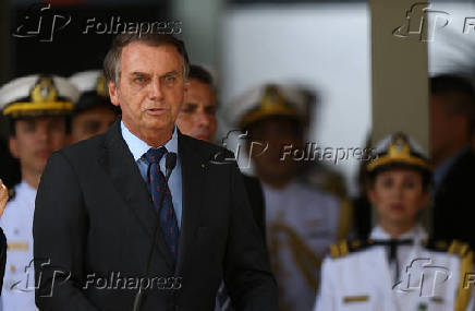 Jair Bolsonaro em cerimnia comemorativa do Dia do Marinheiro, em Braslia