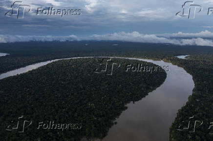 Vista area do rio Javari, em Atalaia do Norte