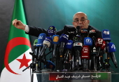 Presidential candidate Abdelali Hassani Cherif press conference in Algiers