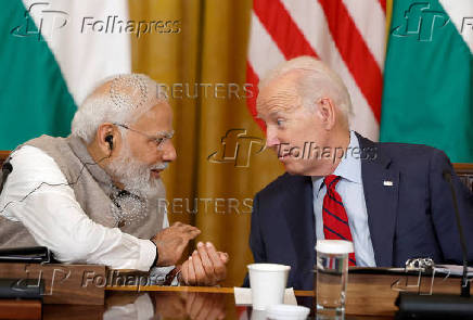 FILE PHOTO: U.S. President Biden and India's Prime Minister Modi meet with senior officials and CEOs of American and Indian companies, in Washington