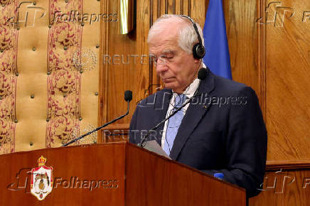 Jordan's Foreign Minister Safadi and EU's Representative for Foreign Affairs Borrell attend press conference in Amman