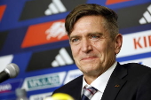 Japan's new women's national soccer team coach Nils Nielsen press conference in Tokyo