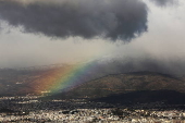 Cloudy sky above Athens