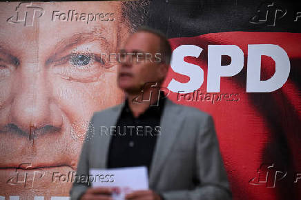 General Secretary Miersch presents the poster election campaign of the SPD for the upcoming 2025 federal election, in Berlin