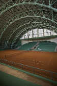 Quadra coberta de tnis dentro do complexo poliesportivo do estdio do Pacaembu