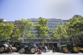 Los payeses del Baix Llobregat llevan sus tractores a Barcelona para reclamar ms agua