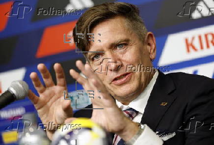 Japan's new women's national soccer team coach Nils Nielsen press conference in Tokyo