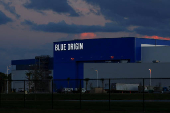 FILE PHOTO: The Blue Origin rocket facility where the company plans to build its New Glenn orbital rocket is shown near the Kennedy Space Center in Cape Canaveral