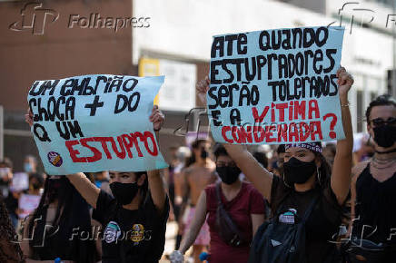 Protesto contra estupro na avenida Paulista, em So Paulo