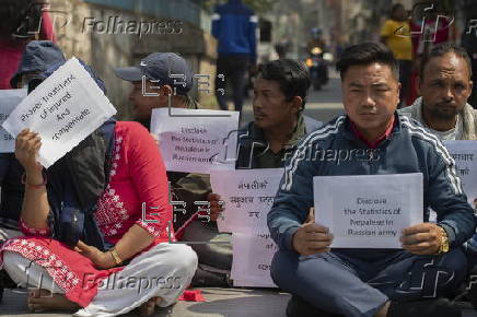 Family members of Nepalese who joined Russian Army stage sit-in protest, urging safe return to Nepal