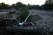 Aftermath of flooding by Biala Ladecka river, Radochow