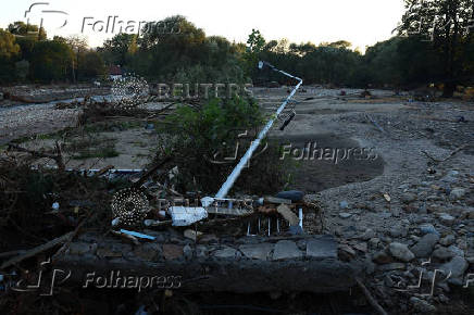 Aftermath of flooding by Biala Ladecka river, Radochow