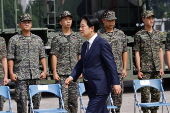 Taiwanese President Lai visits military camp in Taoyuan