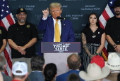 Republican Presidential Candidate Donald J. Trump Speaks to the Press in Austin, Texas