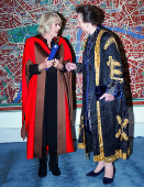 Britain's Queen Camilla is presented with an Honorary Doctorate of Literature in University of London