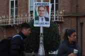 Political campaign posters seen ahead of Ireland's general election, in Dublin