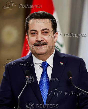 FILE PHOTO: Iraqi PM Mohammed Shia al-Sudani meets with his Spanish counterpart Pedro Sanchez in Baghdad