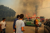 Forest fire in Gondomar, Portugal