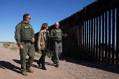 Democratic presidential nominee and U.S. VP Kamala Harris visits US-Mexico border