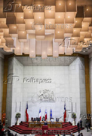 France's President Macron visits Chilean Congress in Valparaiso