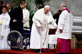 Pope Francis celebrates a Mass as part of World Youth Day, at the Vatican