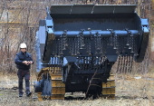 Ukrainian-made demining machine tested in Kharkiv region