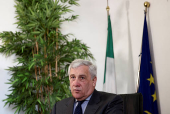 Italian Foreign Minister Antonio Tajani speaks during an interview with Reuters, in Rome