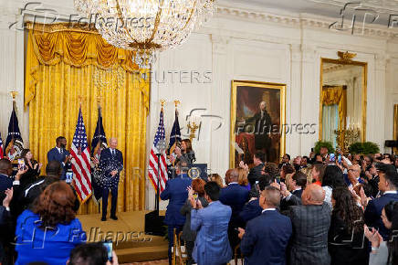 U.S. President Biden and VP Harris deliver remarks on gun violence, at the White House