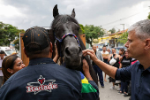 Cavalo Ventania do secretrio-adjunto de segurana, Adilson Custdio Moreira em seu velrio 