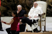 Pope Francis holds the weekly general audience