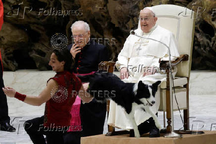 Pope Francis holds the weekly general audience