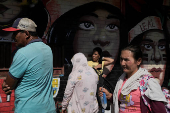 Colombians displaced by clashes between the rebels of the National Liberation Army (ELN) and former FARC dissidents, in Cucuta