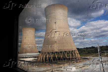 FILE PHOTO: Cooling towers are seen at the Three Mile Island Nuclear power plant