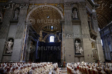 Pope Francis begins four days of Easter events with the Chrism Mass in St. Peter's Basilica at the Vatican