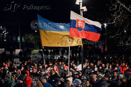 FILE PHOTO: Pro-Ukraine protest against the Slovak government's foreign policy in Bratislava