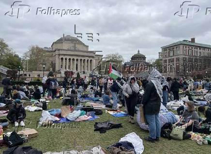 La sentada pro Gaza en la Universidad de Columbia contina pese a arrestos y expulsiones