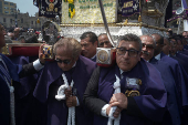 Catholic faithul celebrate the Lord of Miracles, in Lima