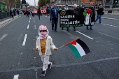 Demonstration in support of Palestinians in Gaza, in Dublin