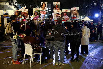 Protest against the government and to show support for the hostages who were kidnapped during the deadly October 7, 2023 attack, in Tel Aviv