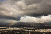 Cloudy sky above Athens