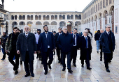 Italian Foreign Minister Antonio Tajani visits the Umayyad Mosque, during a visit to the country following the ousting of Syria's Bashar al-Assad, in Damascus